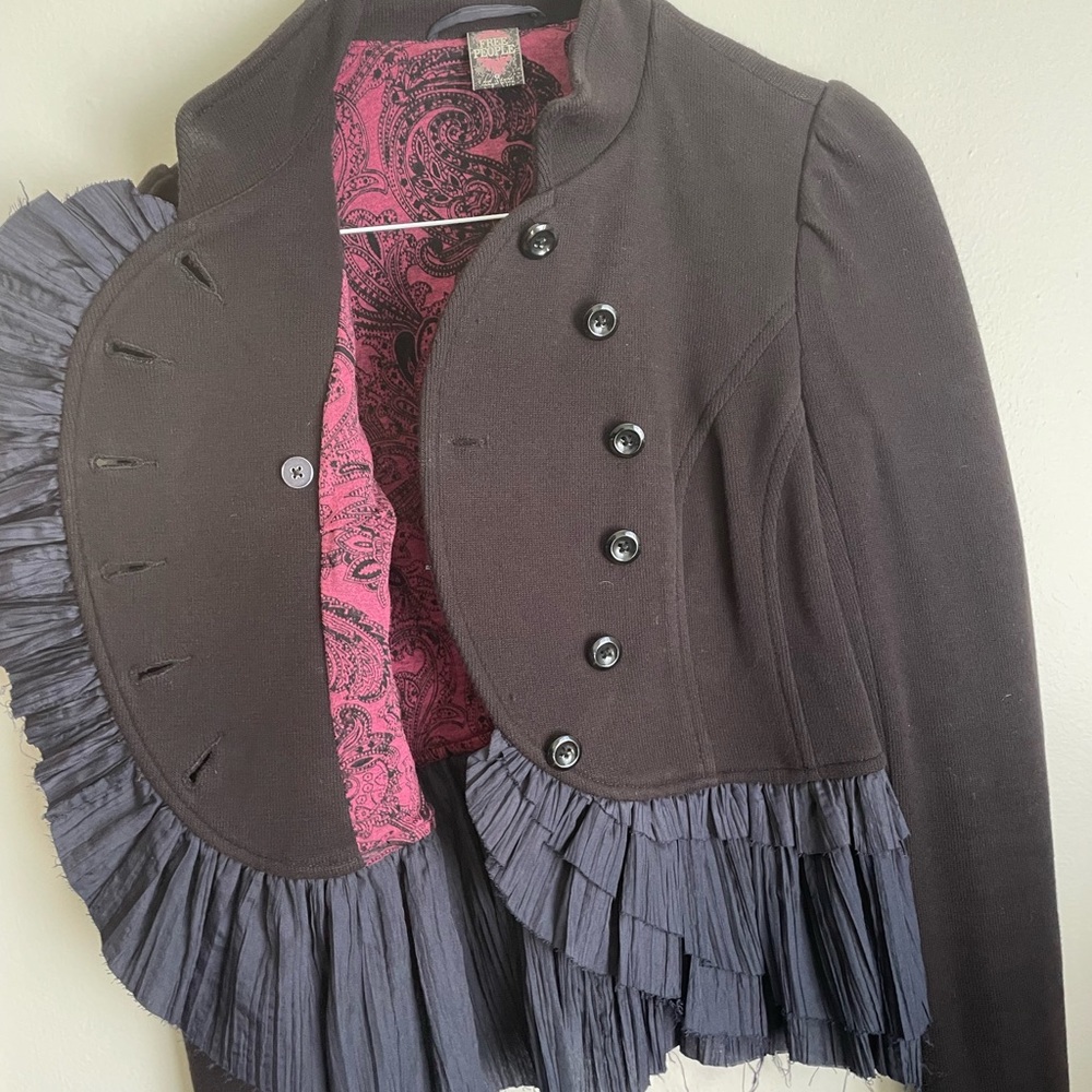 Free People Military Ruffles Ruffle Jacket - Picture 8 of 10